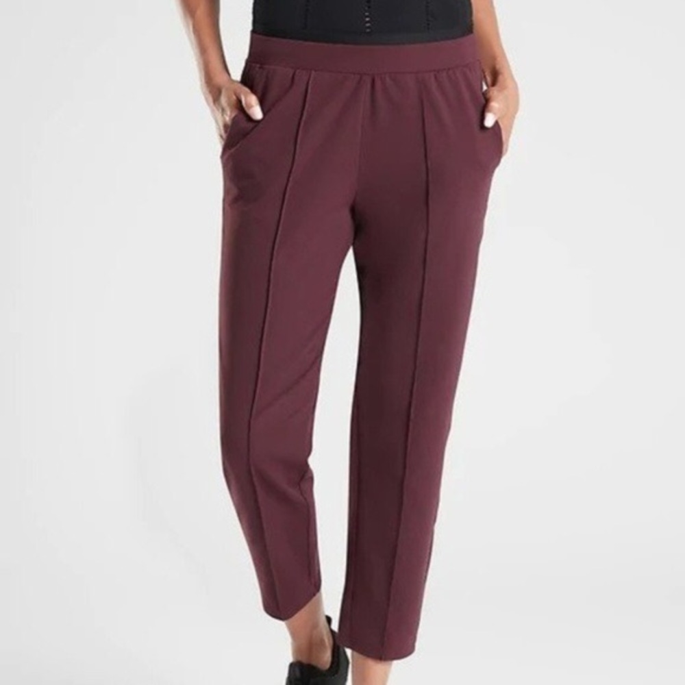 Athleta Venice Pintuck Pant Burgandy